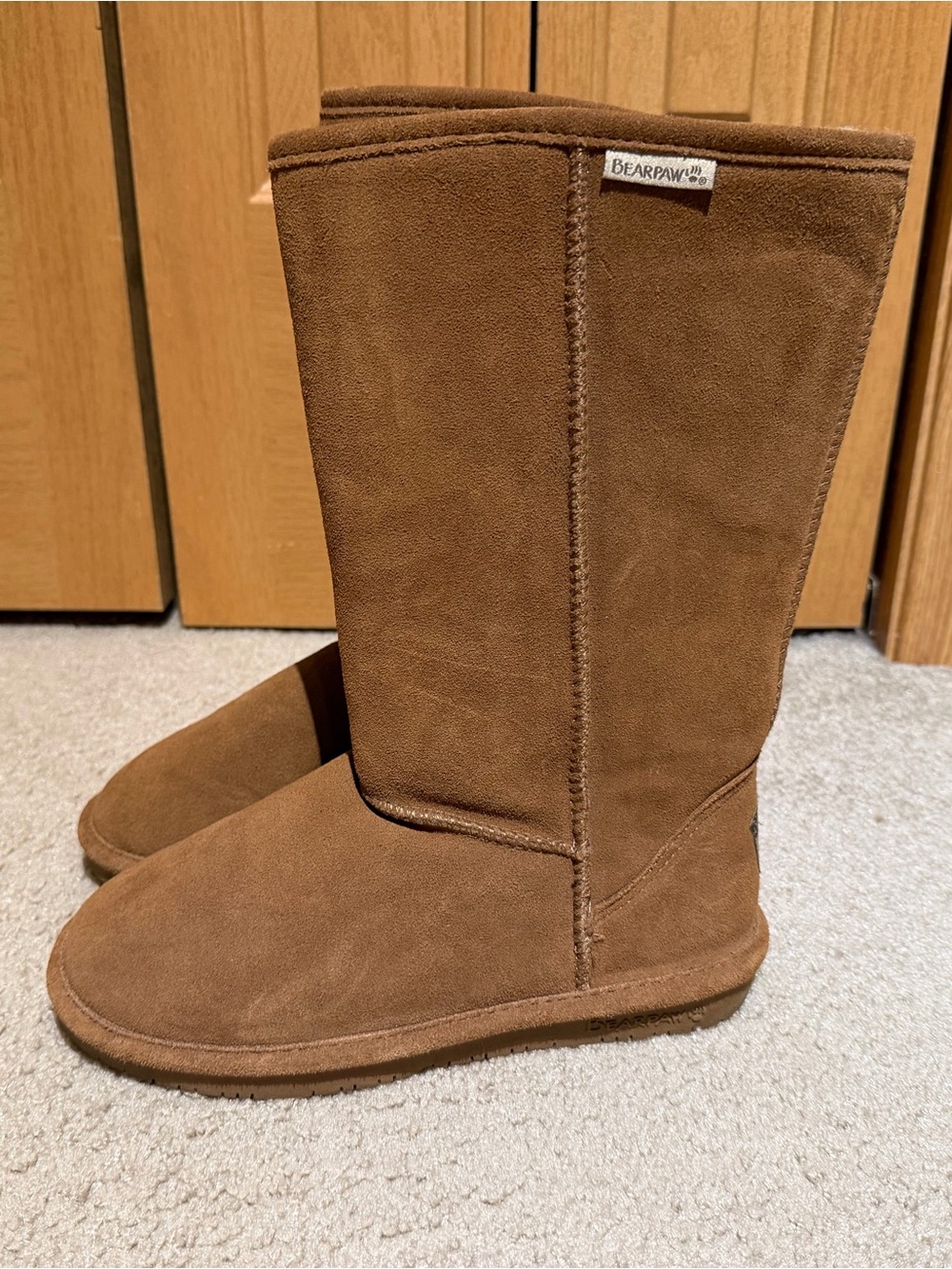 BearPaw Chestnut Suede Tall Winter Boots
